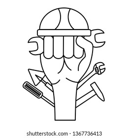 raised hand helmet tools