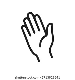 Icono de ayuda de la mano levantada. Estilo de línea. Ilustración vectorial.