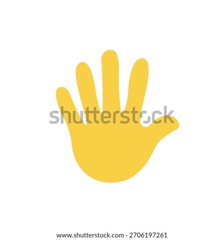 raised hand high five fingers spread hands emoji symbol sign icon vector illustration isolated flat stop	