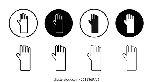 Raised Hand icon Flat art illustration in outline