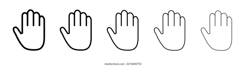 Raised Hand icon flat illustration set logo