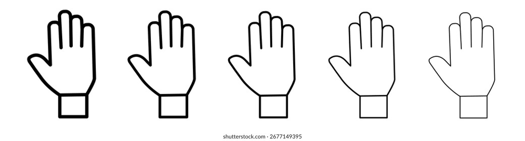 Logo de conjunto de ilustración plana de icono de mano levantada