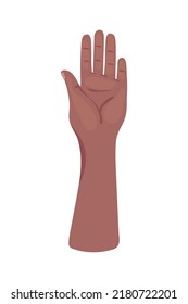 raised hand icon flat isolated