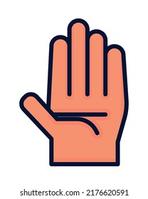 icono de mano alta aislado