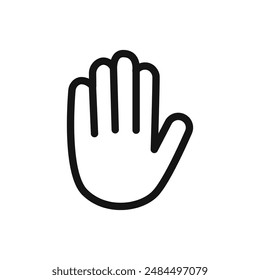 Raised Hand icon linear vector graphics sign