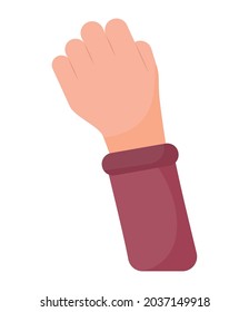 raised hand icon over white