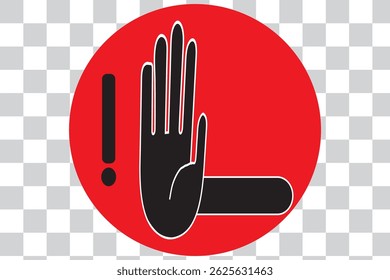 Raised hand icon symbolizing stop or interaction. Stop hand icon. Set of hand hello icons eps 10