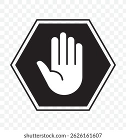 Symbol für angehobene Hand, das Stopp oder Interaktion symbolisiert. Handsymbol anhalten. Set von Hand Hallo Icons. EPS 10