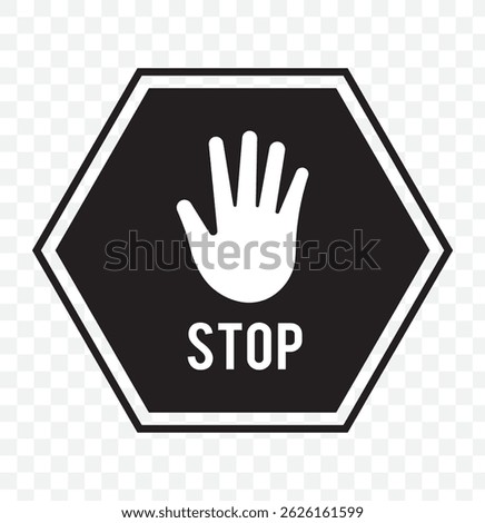 Raised hand icon symbolizing stop or interaction. Stop hand icon. Set of hand hello icons. EPS 10