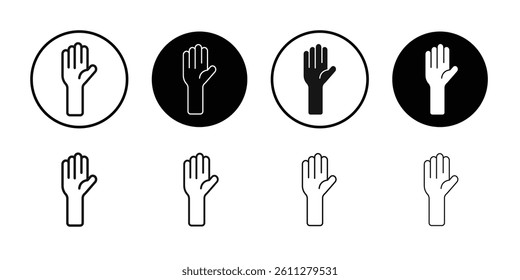 Raised Hand icon Thin line art collection
