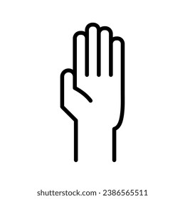 raised hand icon vector isolated