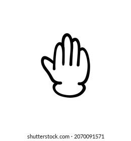 raised hand icon in vector. Logotype - Doodle