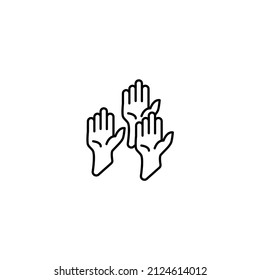 Symbol für erhöhte Hand-Symbole, Vektorelemente für Infografik-Web