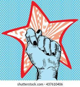 Raised hand illustration