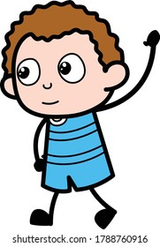 Raised Hand Kid cartoon Vector Illustration