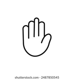 Raised Hand logo sign vector outline