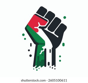 Raised Hand Palestine Vector Solidarity