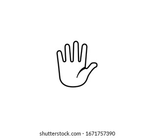 Raised Hand Pam Emoji Vector Isolated Icon Illustration. Raised Hand Pam Emoticon