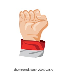 raised hand power isolated image