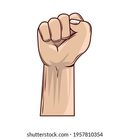 raised hand power protest isolated