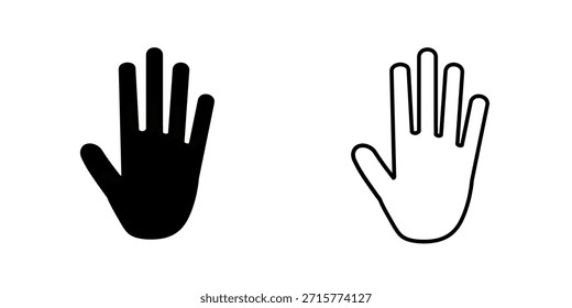 Icono de conjunto de manos levantado aislado sobre fondo blanco.