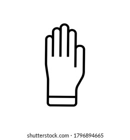 Raised hand sign vector icon on white background.