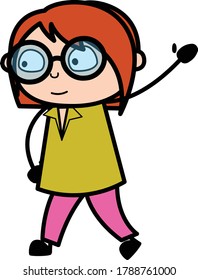 Raised Hand Teacher cartoon Vector Illustration
