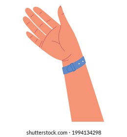 raised hand with watch isolated
