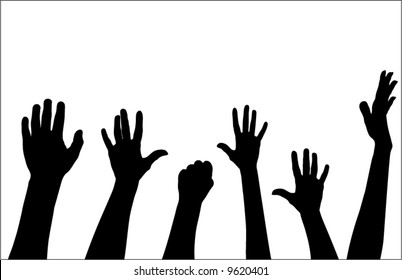 raised hands