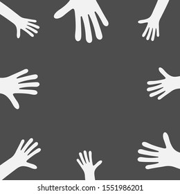Raised up hands. Business concept