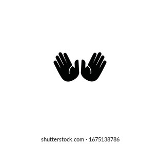 Raised hands emoji vector isolated icon illustration. Open hands emoticon