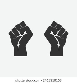 Raised hands icon isolated on background. Fist symbol modern, simple, vector, icon for website design, mobile app, ui. Vector Illustration