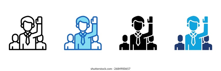 Raised Hands icon Multi Style Vector Illustration