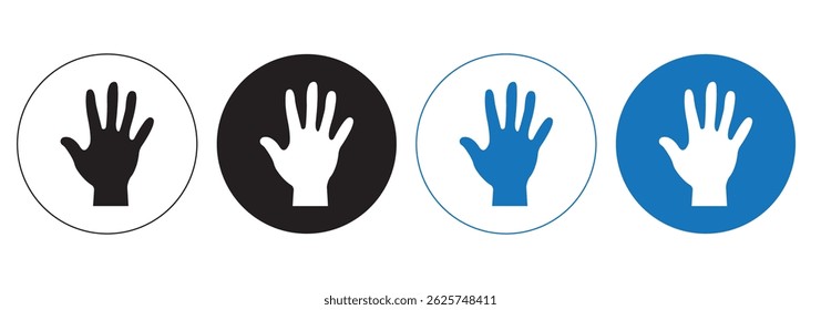 raised hands icon sign vector logo for web ui . 