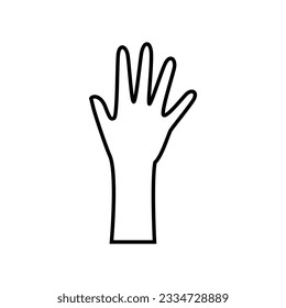 Raised hands icon vector. Hands up illustration sign. palm symbol or logo.