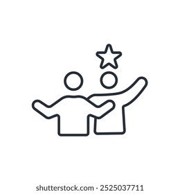 Raised hands icon. vector.Editable stroke.linear style sign for use web design,logo.Symbol illustration.