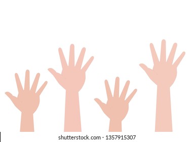 Raised hands . Voting vector icon 