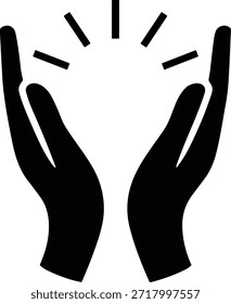 Gesto de la mano humana levantada que señala hacia arriba el símbolo con las yemas de los dedos. Manos que rezan con la palma y los dedos que muestran las manos juntas y las manos hacia arriba.