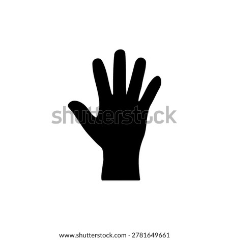 A raised open hand with fingers spread wide apart and palm facing outward, symbolizing greeting, signaling “stop,” participation, or attention. The gesture is clearly visible with natural finger alignment and detailed hand texture against a clean background.