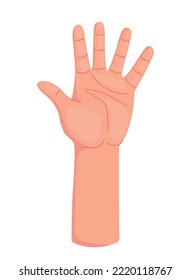 raised open hand icon isolated