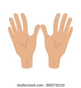 icono aislado de gesto de manos abiertas