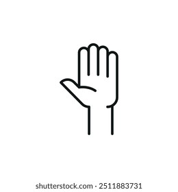 Raised Palm icon. Simple hand gesture icon with a raised palm symbol for social media, app, and web design. Vector illustration