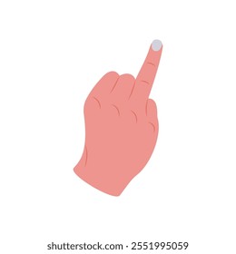 Icono del gesto de la mano del dedo del anillo levantado, Ilustración vectorial