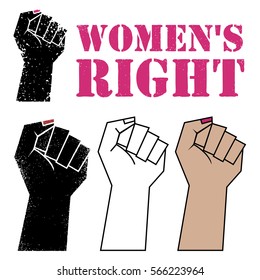 Raised women's fist, vector