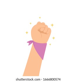 Raised your hand for freedom and fighting concept.
