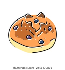 raisin bun food meal color icon vector. raisin bun food meal sign. isolated symbol illustration