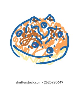 raisin bun food meal doodle icon sketch vector. raisin bun food meal sign. isolated symbol illustration