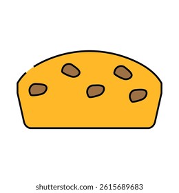 raisin bun food meal line icon vector. raisin bun food meal sign. isolated symbol illustration