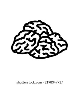 el vector del icono de la línea de uva de la rata de rata. señal de lluvia de uva. símbolo de contorno aislado ilustración negra