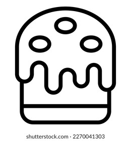 Raisin panettone icon outline vector. Cake bread. Sweet food
